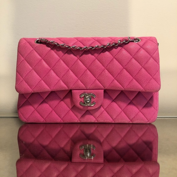 Chanel Double Flap Hot Pink Matte Caviar Leather - Picture 2 of 8